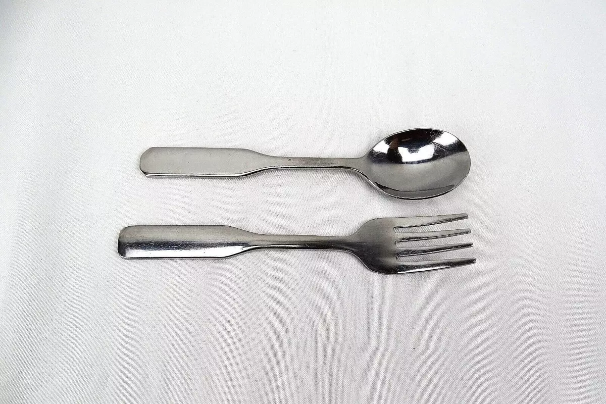 Toddler Fork Spoon Set Stainless Steel Sanitoy eBay