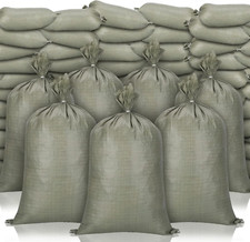 200 Heavy Duty Empty Sandbags with Ties for Flood Protection - 16x26 Inches