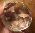 Glass Diamond Faceted, Large Lead Crystal Paperweight, Yo-Yo Shaped — photo 7