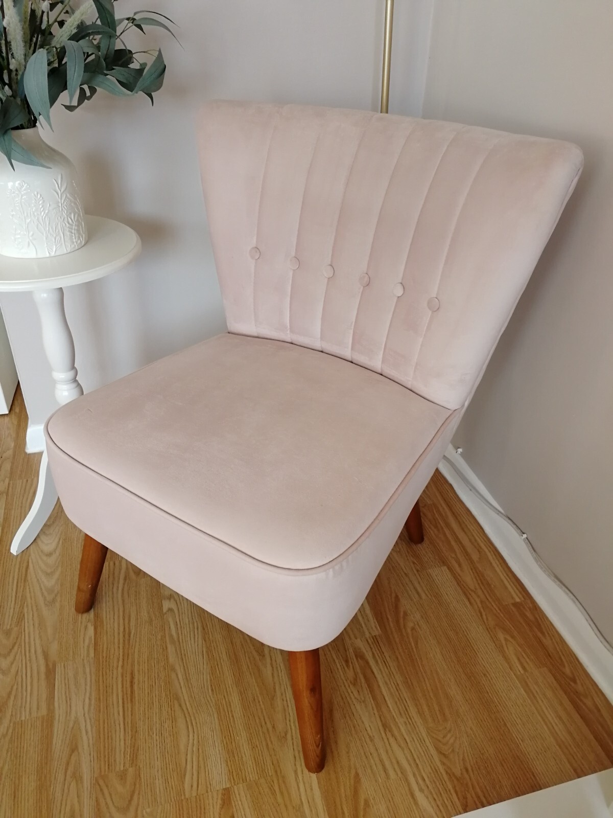Dunelm Velvet Cocktail Isla Chair Blush Pink COLLECTION IN PERSON