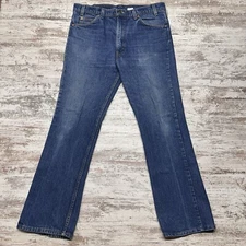 Vintage Levis Jeans Men 36x31 Blue 517 Bootcut Orange Tab Made In USA 90s