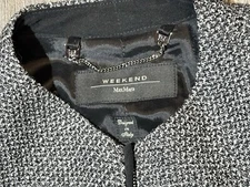 Max Mara Weekend Jacket Blazer Virgin wool zip front luxury career sz 8 Business
