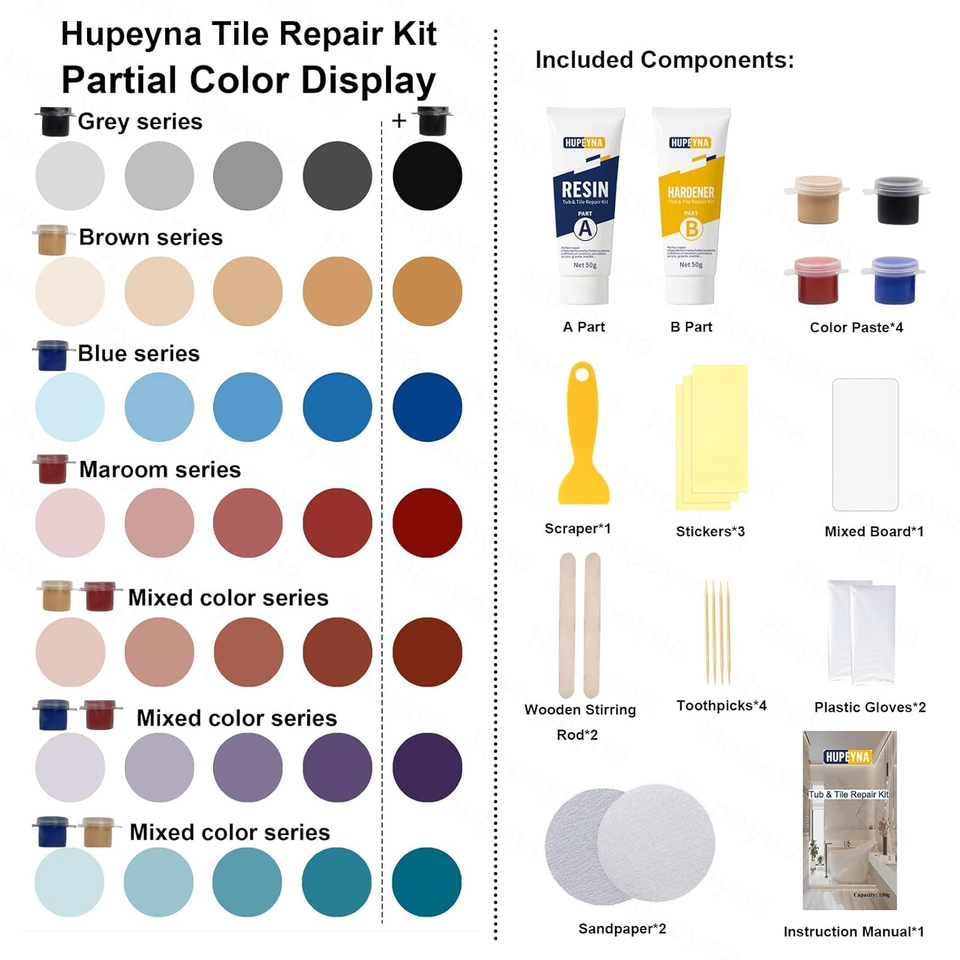 Shower Tray Repair Kit, Tub, Tile and Shower Repair Kit, Bathtub Repair