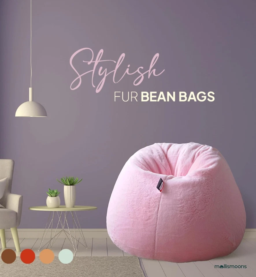 Fell Sitzsack Stuhl Sofabezug Rosa ohne Bohnen Wohnzimmer mit Komfort XXXL - Bild 2 von 4
