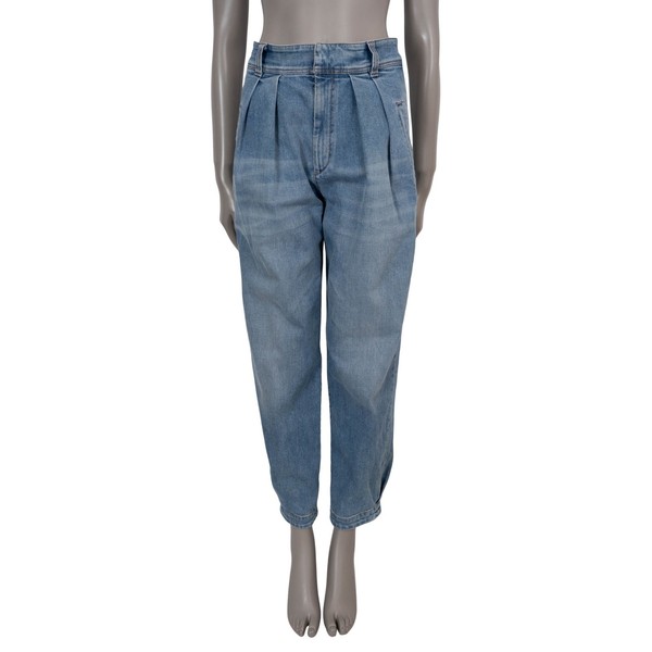 72778 auth BRUNELLO CUCINELLI blue 2021 TAPERED WASHED DENIM Jeans Hose 38 XS