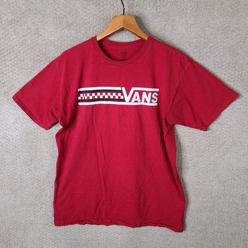 Vans Shirt Mens Large Red Graphic Tee Short Sleeve Cotton Crew Neck Casual - Picture 1 of 8