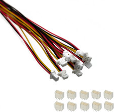 10 Sets Mini Micro JST SH 1.0Mm 3 Pin Connectors Male Plug with 15Cm UL1571 C...