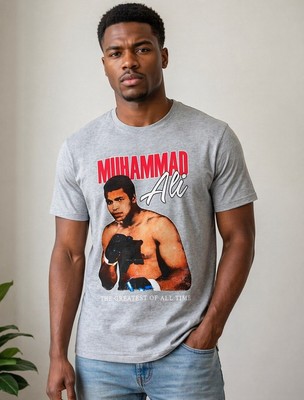 Vintage Grey Muhammad Ali “The Greatest of All Time” Graphic Tee 