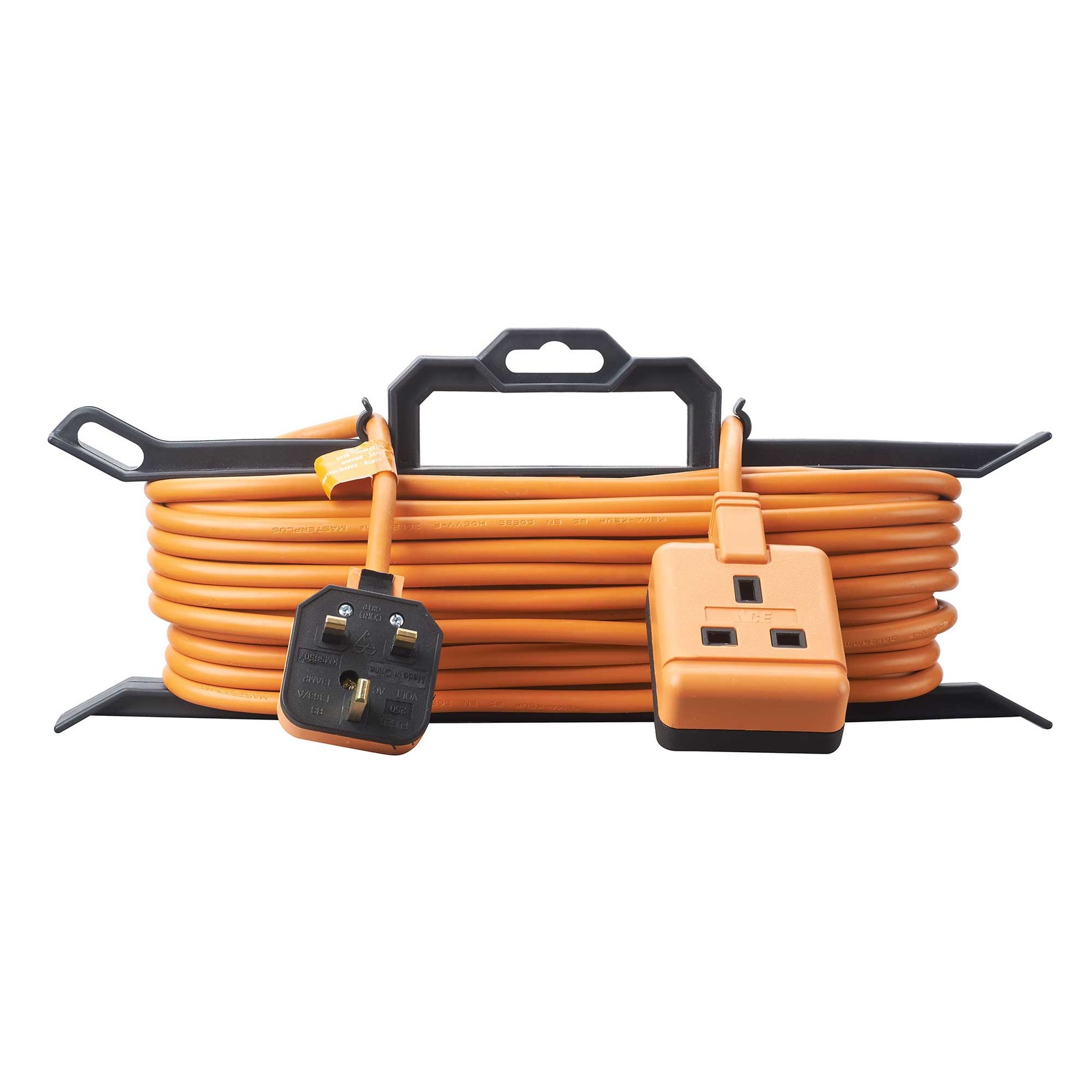 Masterplug 1 Socket Outdoor Power Extension Lead Garden Cable Reel 15 Metre