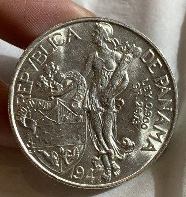 1947 Panama 1 Balboa, 90% silver, BU. ASW: 0.7734oz Melt Value