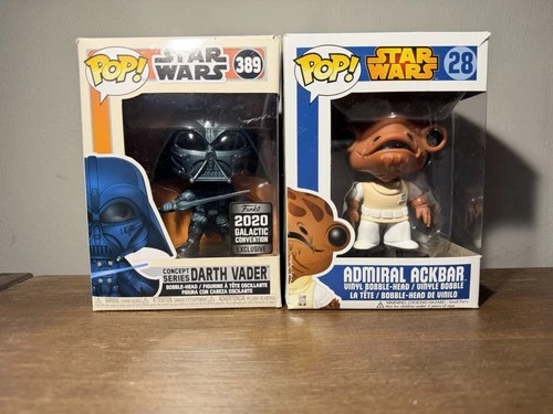 Funko Pop Star Wars Lot Galactic Con Darth Vader & Admiral Ackbar