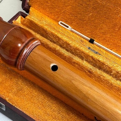 ZEN-ON 5500B Wooden Bass Recorder Cherry Wood Used with Case
