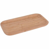 Serviertablett Servierbrett Dekotablett Braun Bambus 13X25 Cm Praktisch Tablett