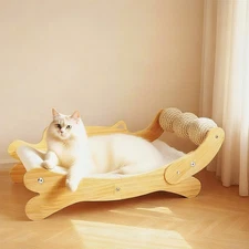 Cat Scratcher Bed for Indoor Cats | 3-in-1 Scratching Post & Hammock Lounge w...
