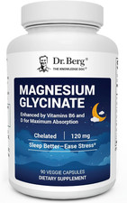 Dr. Berg Magnesium Glycinate 90Ct   4-In-1 Chelated for Muscle, Nerve, Sleep  S