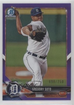 2018 Bowman Draft Chrome Purple Refractor 90/250 Gregory Soto #BDC-53 fm0