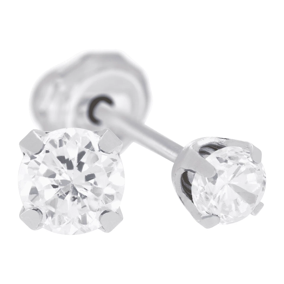 Inverness Home Ear Piercing Kit with 3 mm Cubic Zirconia Stud Earrings in