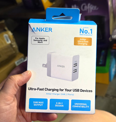 Anker 24W 2-Port USB Mains Wall Charger Ultra-Fast Charging Adapter