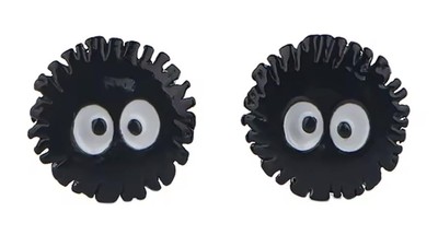 Japan Japanese Black Chimney Soot Sprites Spirits Gremlins Anime Earrings