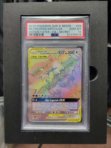Hidden Fates Moltres Zapdos Articuno GX 69/68 Holo Pokémon Card PSA 10 Gem Mint