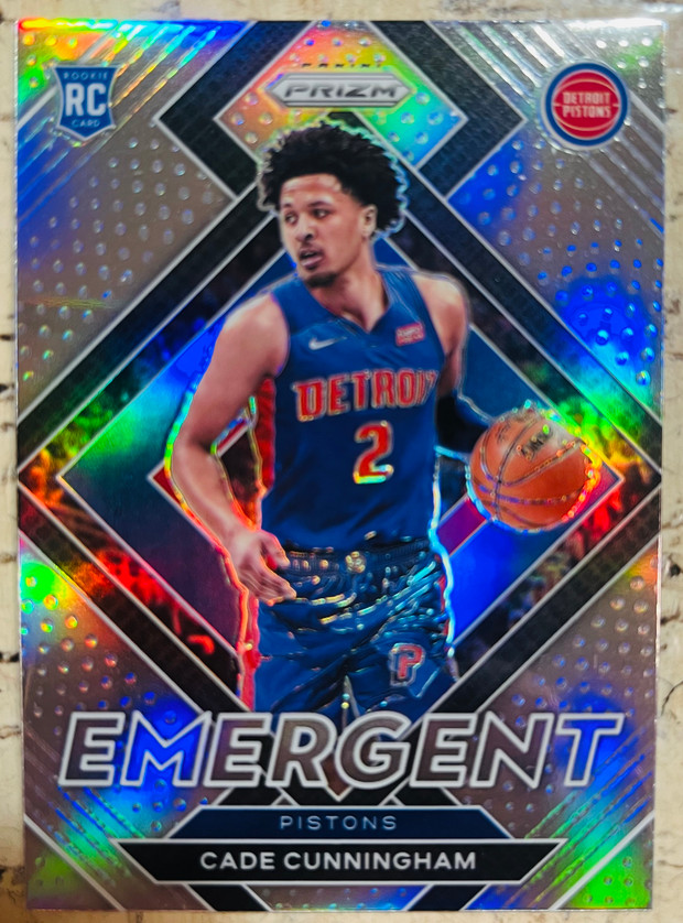 Cade Cunningham 2021-22 Panini Prizm Silver Emergent RC Pistons #22