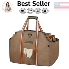 Luxurious Waxed Canvas Waterproof Firewood Carrier - Extra Large Tote Bag