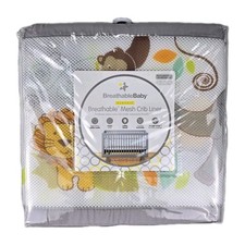 BreathableBaby Breathable Mesh Liner for Full-Size Cribs Classic 3mm Mesh Safari