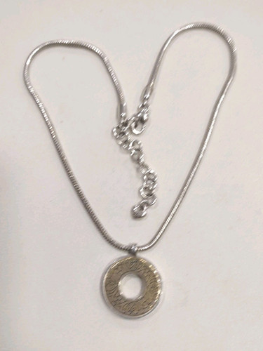 Brighton Two Tone Sacred Circle Rhinestone Pendant Necklace, 16"-18",W67 - Picture 7 of 8