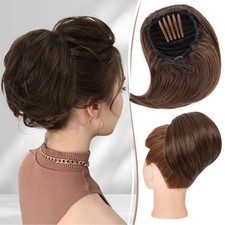 Elegante moño cola de caballo moño moño con peine clip updo cordón extensiones de cabello