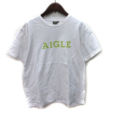 AIGLE Men's S White Cotton Short Sleeve T-Shirt Lightly Used