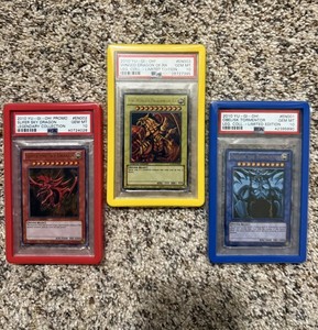 yugioh god cards ebay Yu-Gi-Oh! TCG Set of Egyptian (Obelisk, Ra, Slifer) Legendary Egyptian God Cards Psa 10