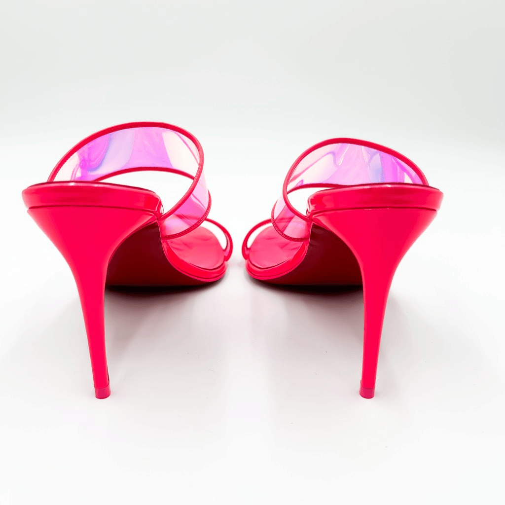 APL Christian Louboutin Sandali Just Puffy 85 Rosa Tacchi Mules EU 39 US 9