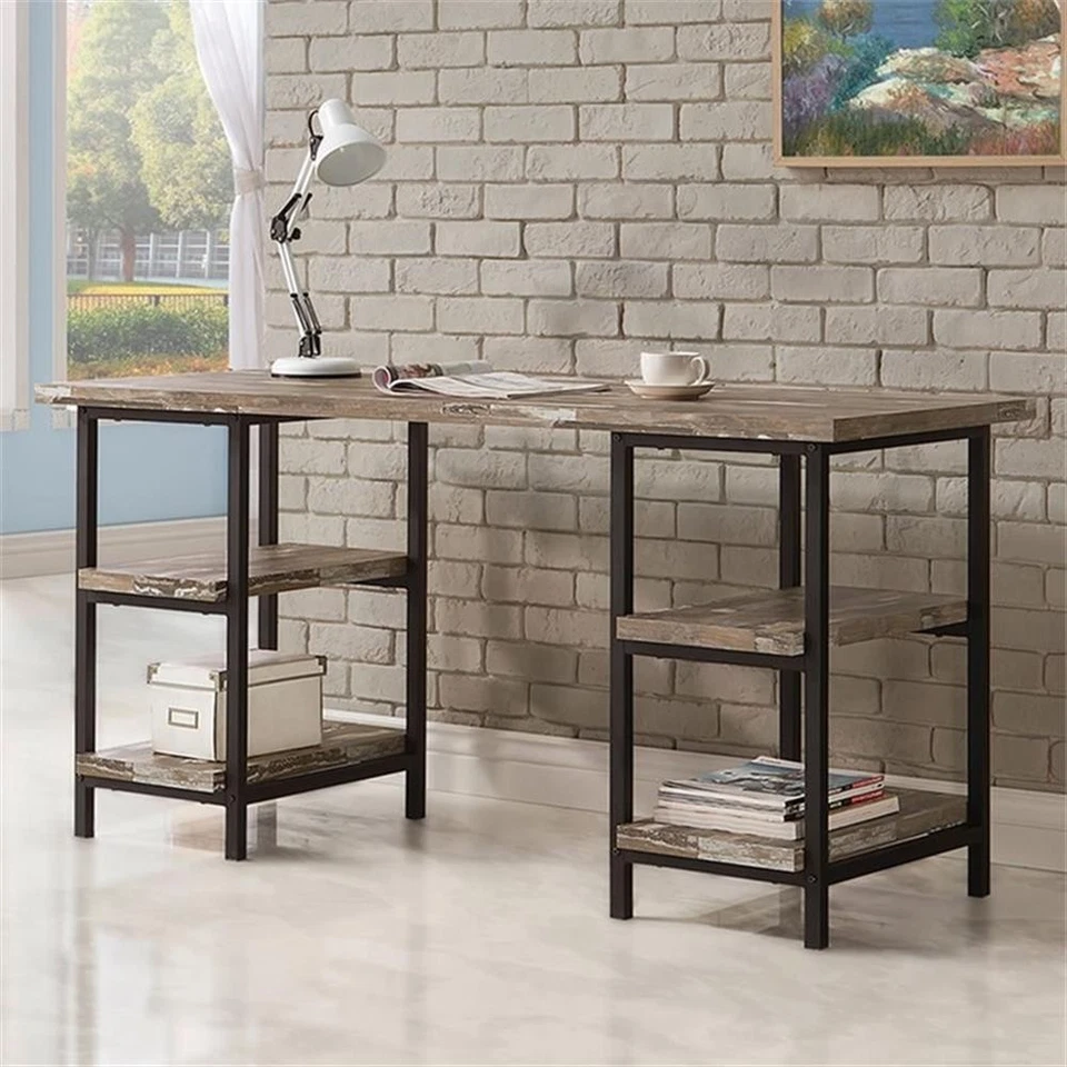 Kemper 59-inch 4-shelf Writing Desk Weathered Brown - Image 2 of 3