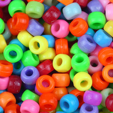 100-400PCS 6x9mm Solid Color Pony Beads for Jewelry DIY UK