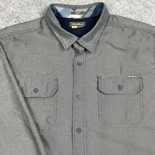 Eddie Bauer Travex Classic Fit Shirt Mens 2XL Gray Button Up Long Sleeve Outdoor