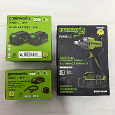 Greenworks Pro 24V 1/2&rdquo; Brushless Impact Wrench + 2x 4.0Ah Batteries + Charger