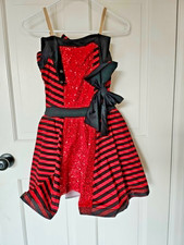 Weissman Girls Sequin Dance Dress Costume w/ Hair Clip Bow Size SA Small
