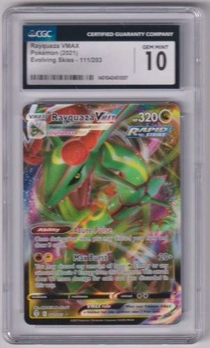 Rayquaza VMAX 2021 Pokemon Evolving Skies 111/203 Ultra Rare CGC 10