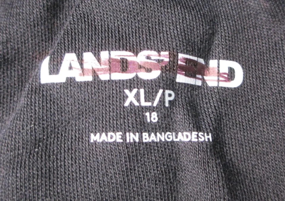 ~LANDS END Black Sport Cotton Knit Pants Womens XL/P Petite 18 ~NEW~ - Image 4 of 4