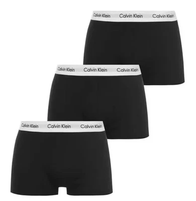 CALVIN KLEIN CK Boxers 3pk Mens 100% Authentic Trunks Black/White Belt Classic