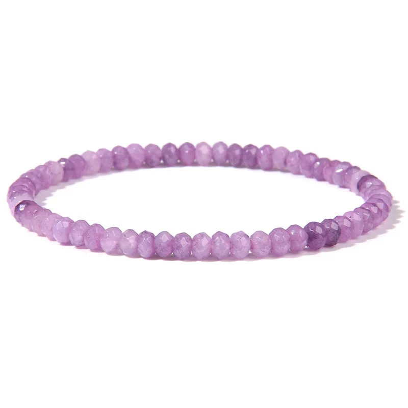 Natural Stone Beaded Bracelet Women Amethyst Tourmaline Quartz Stretch Jewelry - Image 2 of 4