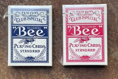 2 Deck Set Sealed Vintage 1980s Bee Playing Cards, Diamond Back # 67, White Pull