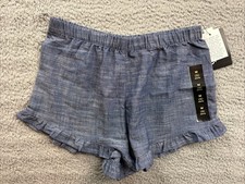 Art Class Girls Youth Medium 8 Blue Ruffle Pull on Shorts Elastic Waist