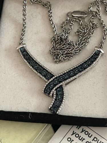 Kay Jewelers Blue Diamond Sterling Silver Necklace