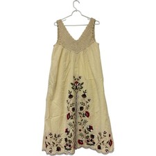 Zara Womens Embroidered Dress Size S Beige Ivory Crochet Floral 6895/003 NWT