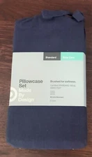 Solid Easy Care Pillowcase 2 count Set (Standard) Navy - Made By Design , Blue