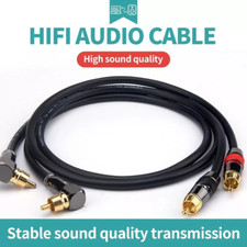 HIFI 4 Cores OFC Copper Audio Cable Gold Plated Right Angle RCA Plug Signal Line