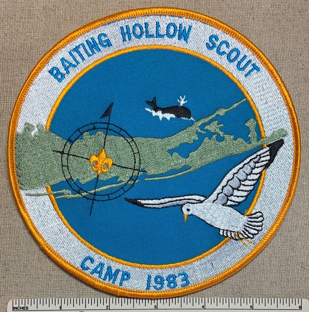1983 BAITING HOLLOW Boy Scout Camp JACKET PATCH Suffolk County Council