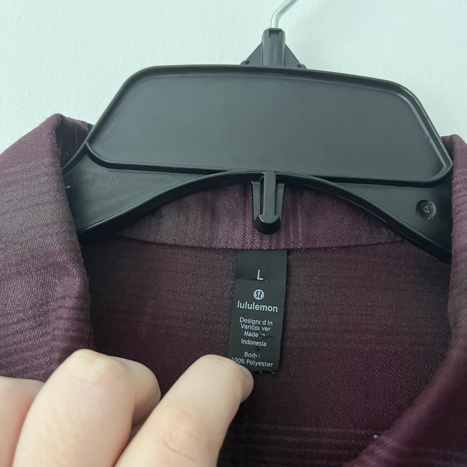 Lululemon Masons Peak Red Purple Long Sleeve Flannel Shirt Large eBay