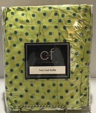 C&F Enterprises ~ 39" x 76" ~ Twin Size Blue Green Stripes ~ Dust Ruffle ~ Skirt